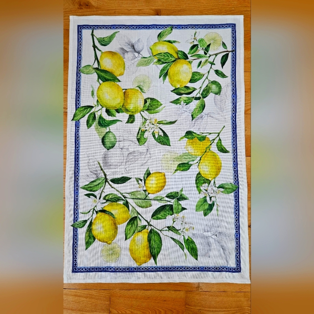 Lemon Print Tea Towel